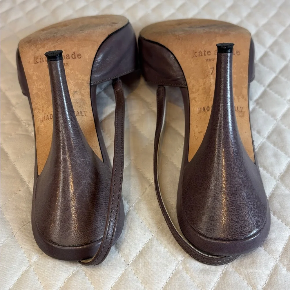 Kate Spade New York Hattie Leather Slingback Heels Open Toe Women's Size 7.5